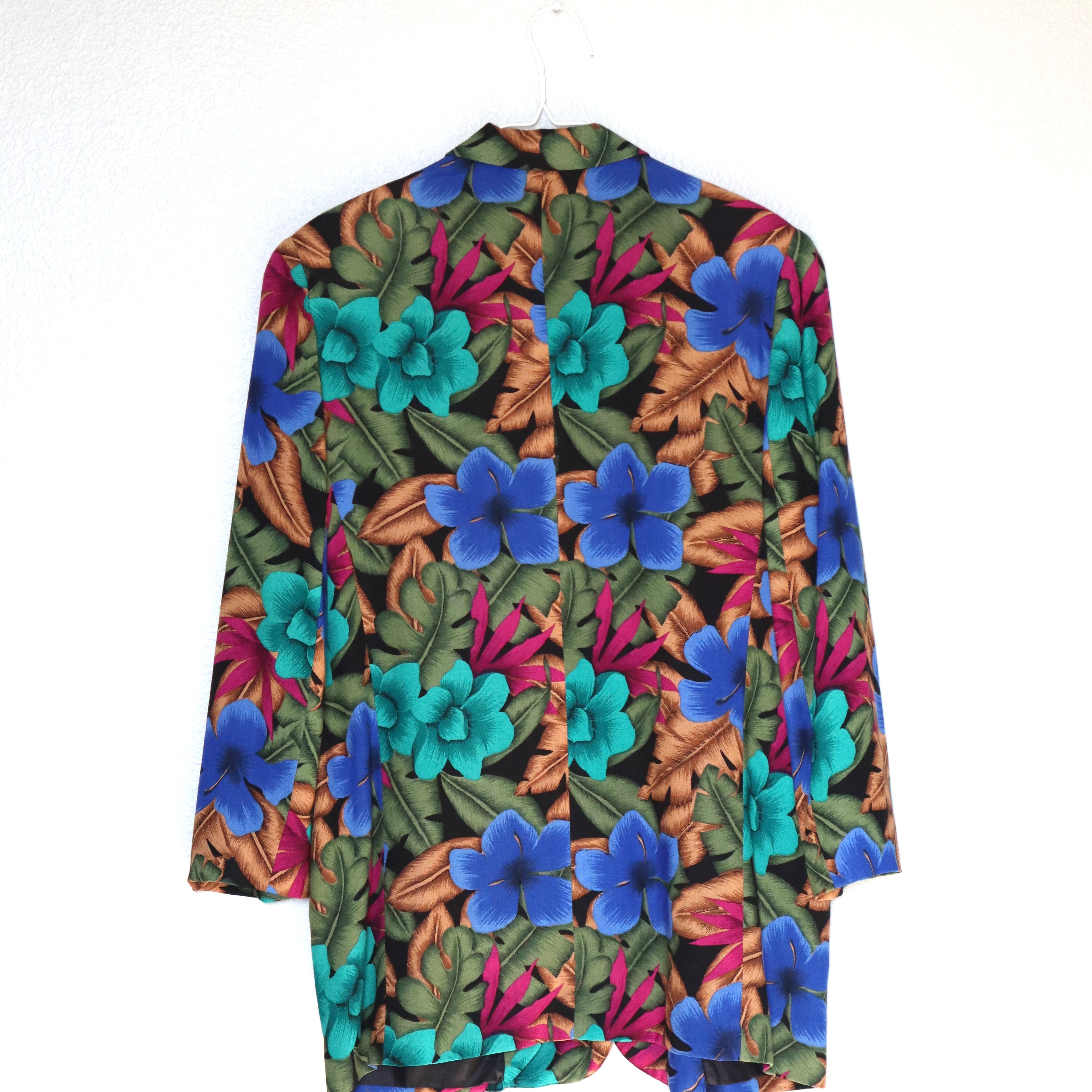 VTG MULTI COLORED FLORAL PRINT BLAZER