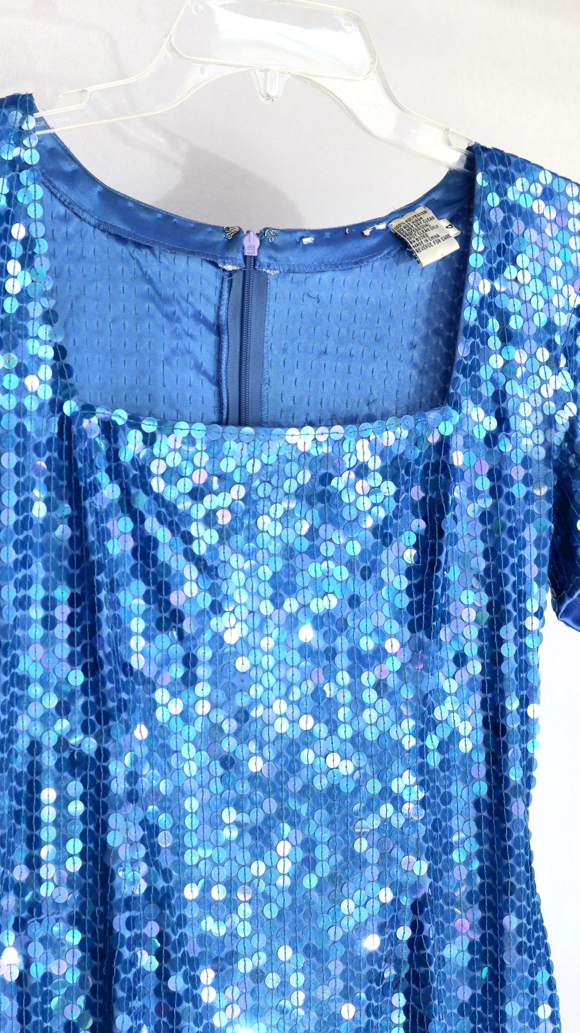 VINTAGE CACHE BLUE SEQUIN DRESS