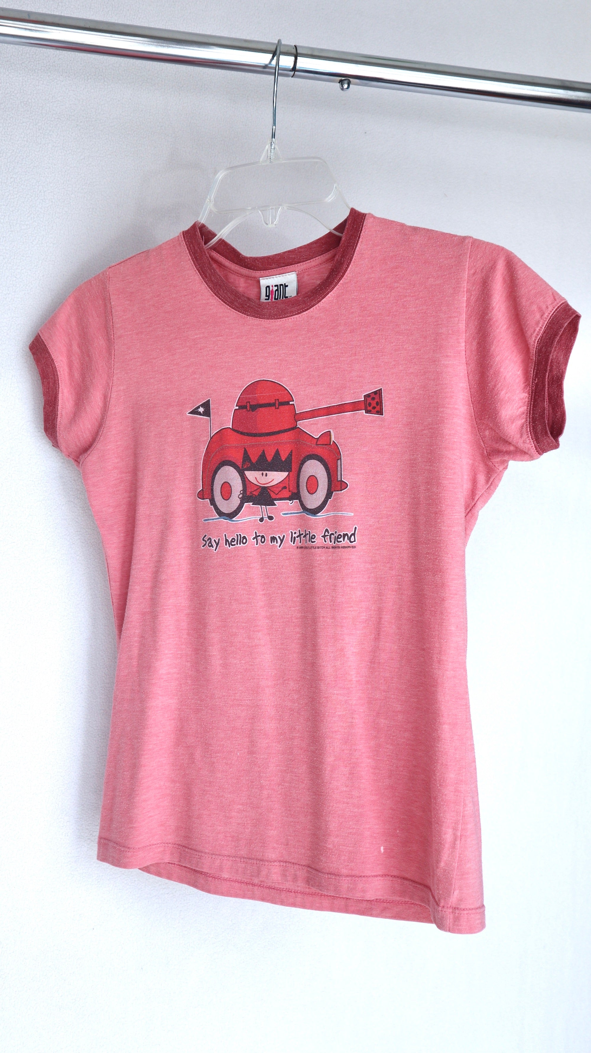 VINTAGE 2005 "SAY HELLO TO MY LITTLE FRIEND" RINGER BABY TEE