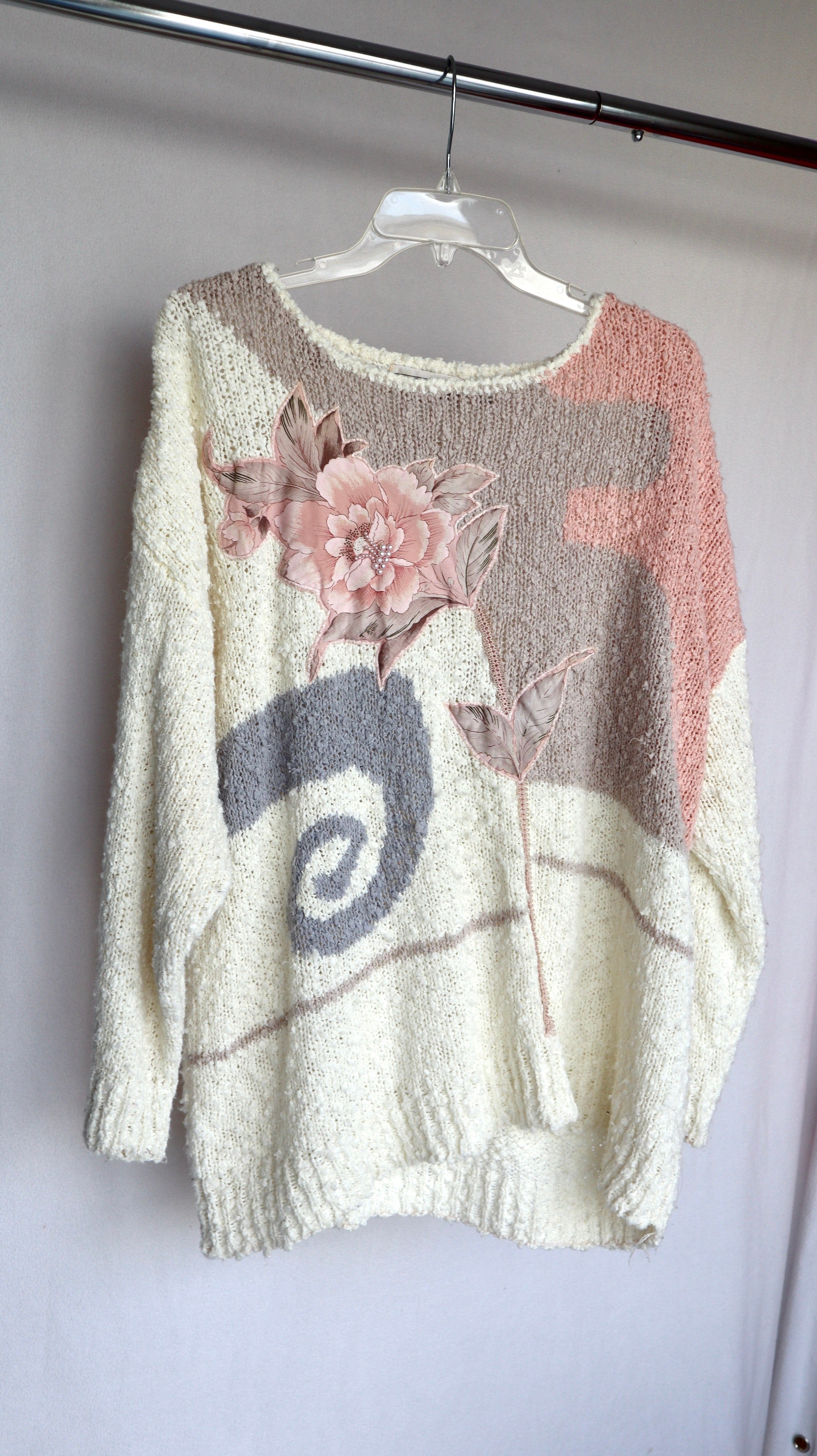 VINTAGE EMBELLISHED ABSTRACT SWEATER