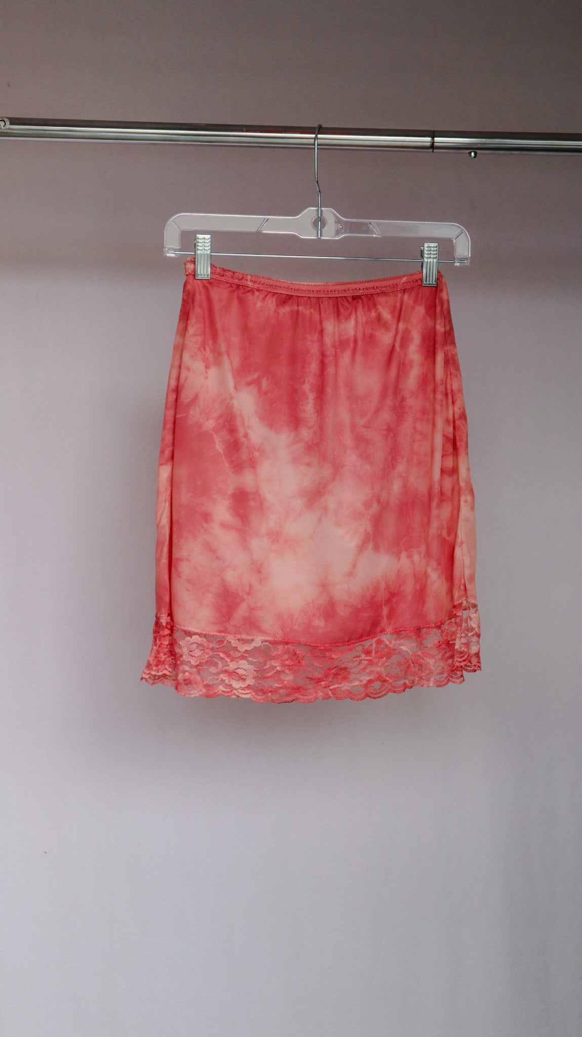 1 OF 1 CUSTOM DYED ORANGE SLIP SKIRT