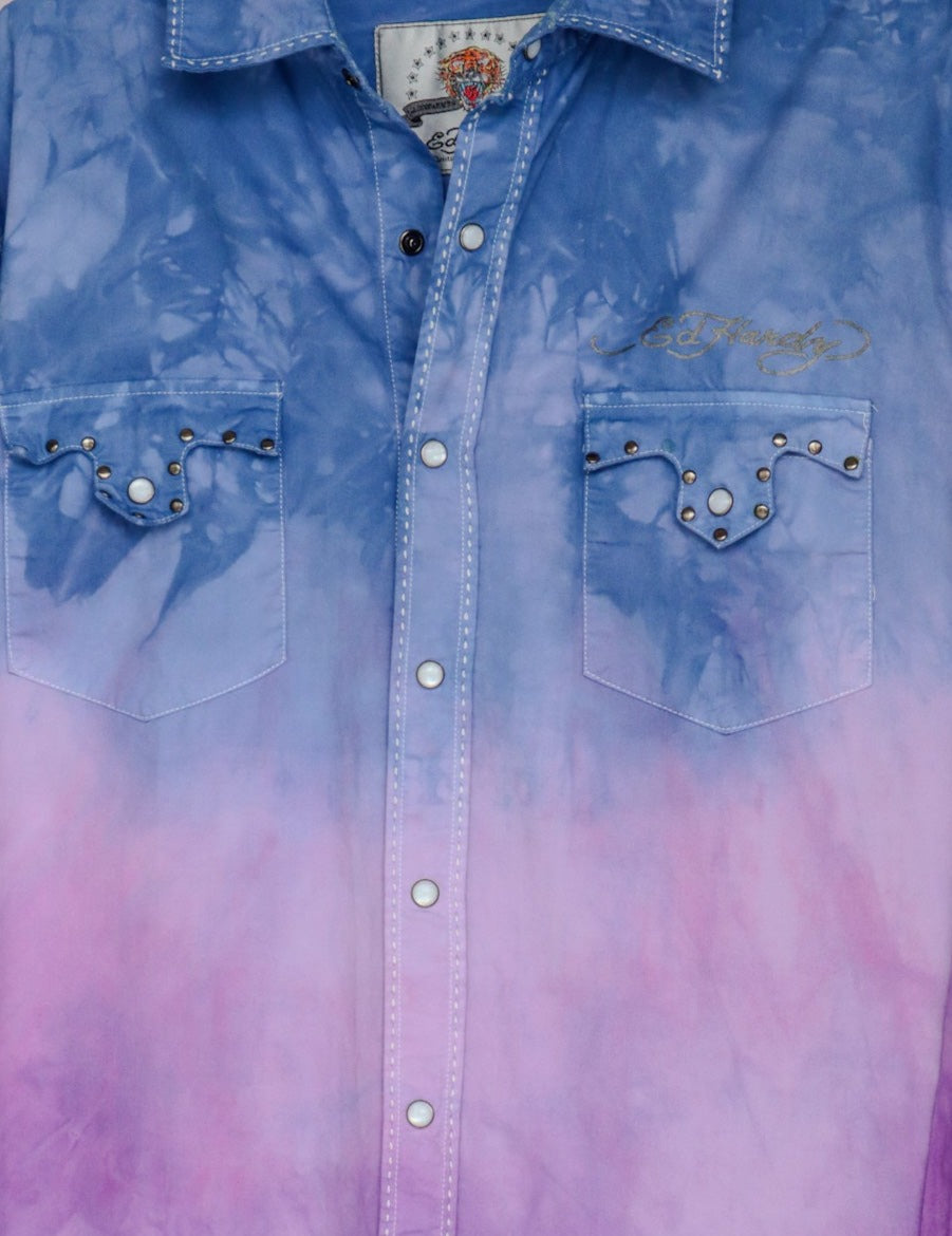 1 OF 1 CUSTOM DYED ED HARDY BUTTON DOWN
